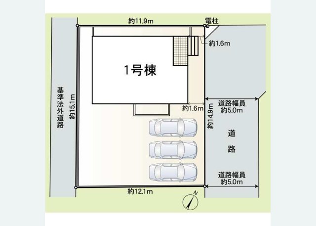 坂井市春江町江留中の新築戸建の配置図
